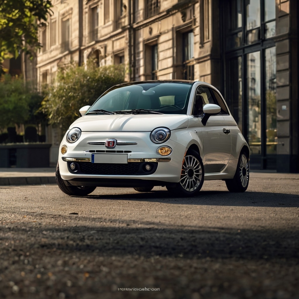 Fiat 500 Blanco, coche urbano ágil y estiloso